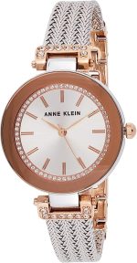 Anne Klein Women's Premium Crystal Accented Mesh Bracelet Watch